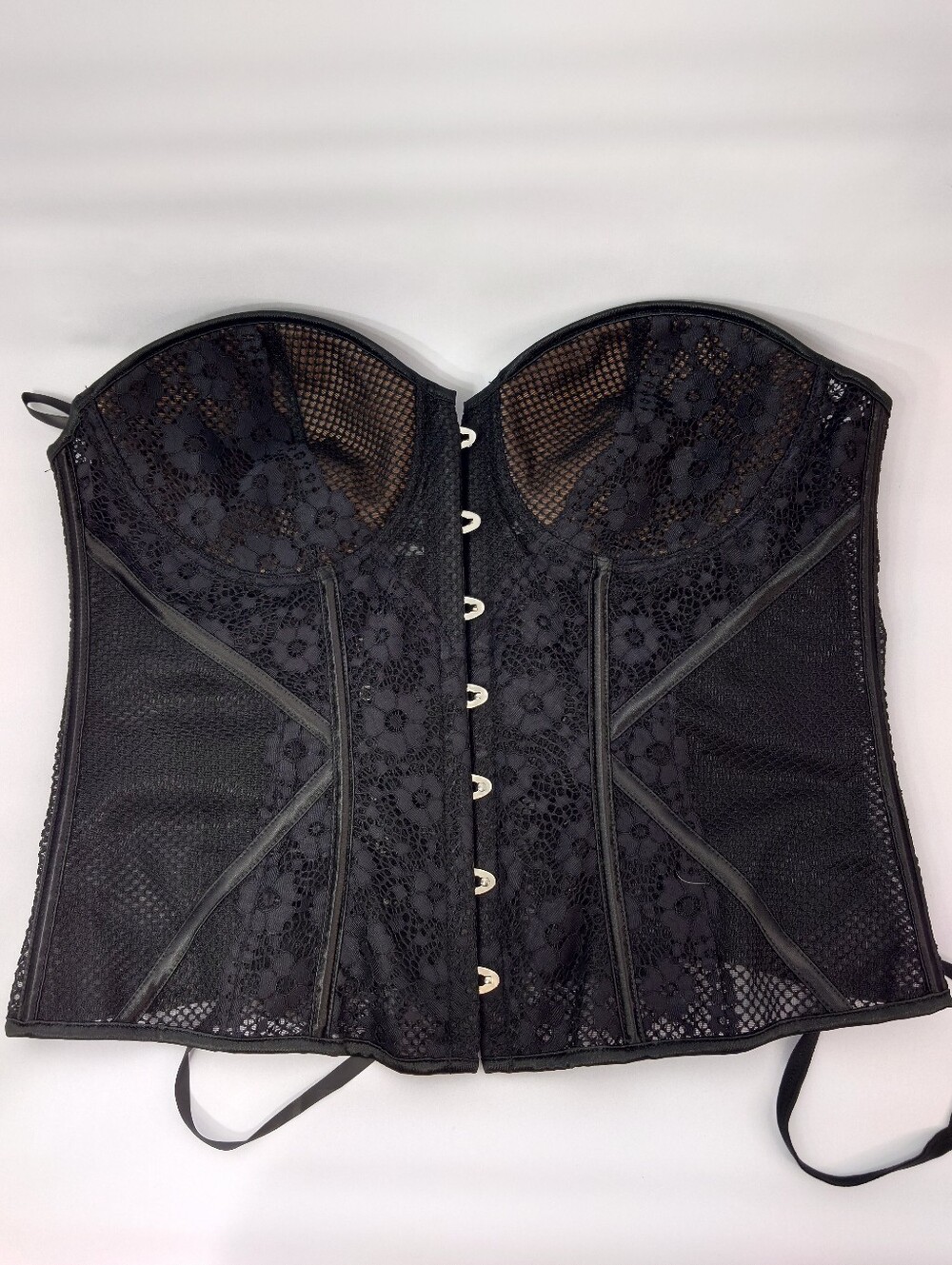 NWT Adore Me Black Lace Bustier Corset Set XL | Corset + Matching Panty